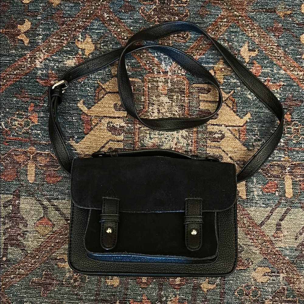 UO Black Suede Crossbody Bag